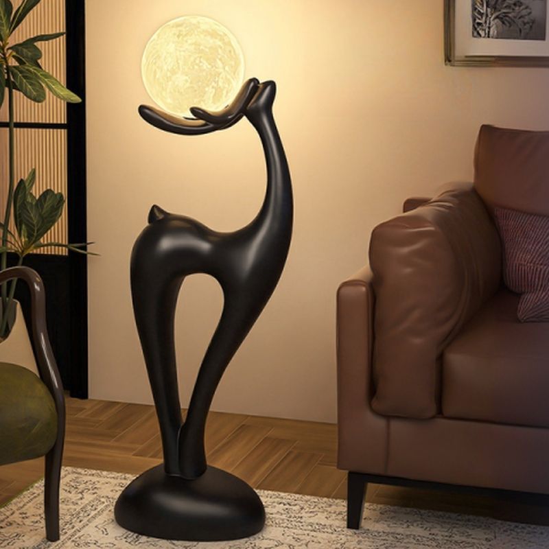 Floor Lamp Resin Deer Design with Touch Switch Modern | Cervano