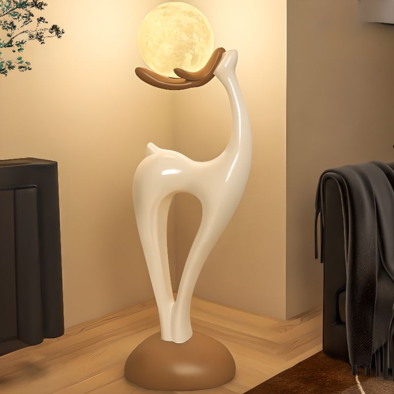 Floor Lamp Resin Deer Design with Touch Switch Modern | Cervano