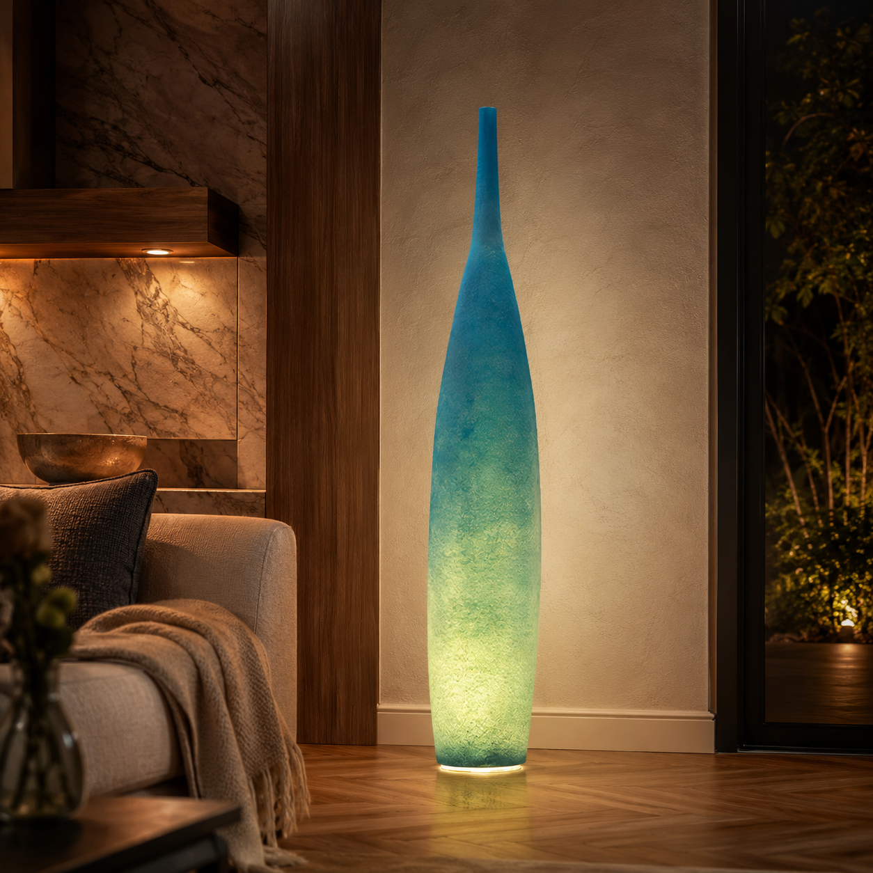 Floor Lamp Resin Shade LED Ambient Light Modern | Macorin