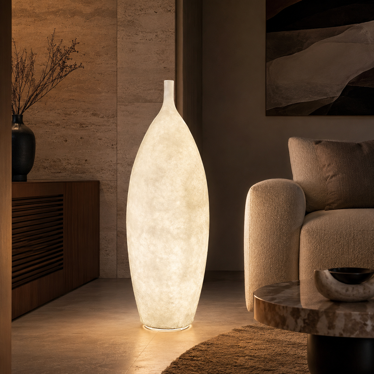 Floor Lamp Resin Shade LED Ambient Light Modern | Macorin