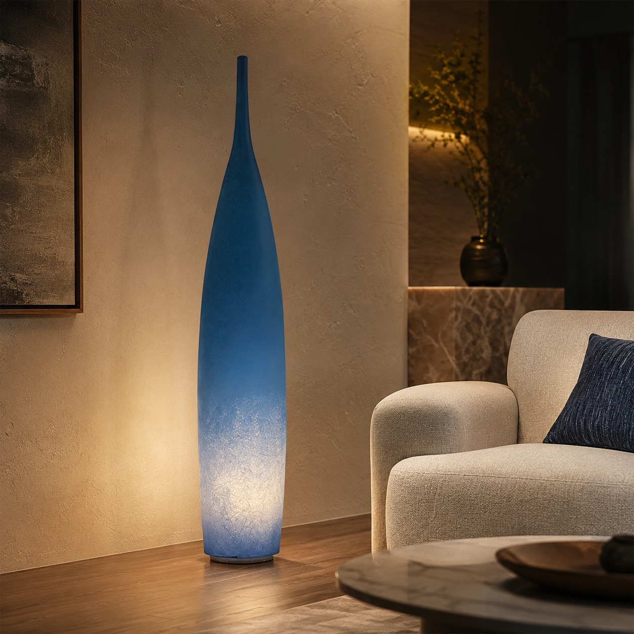 Floor Lamp Resin Shade LED Ambient Light Modern | Macorin