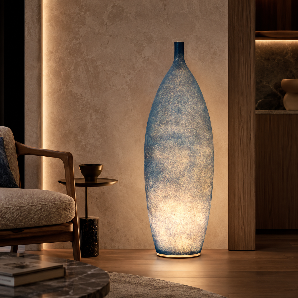 Floor Lamp Resin Shade LED Ambient Light Modern | Macorin