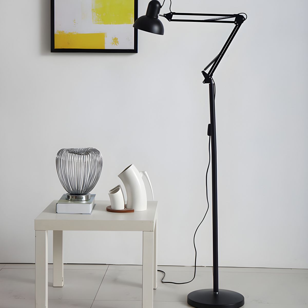 Floor Lamp Swing Arm Metal Task Lighting Modern Interior | Armovia