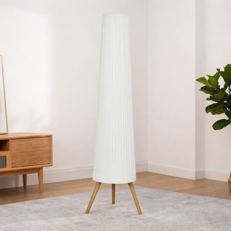 Floor Lamp Tripod Wood Adjustable Brightness Nordic Style | Nardivo