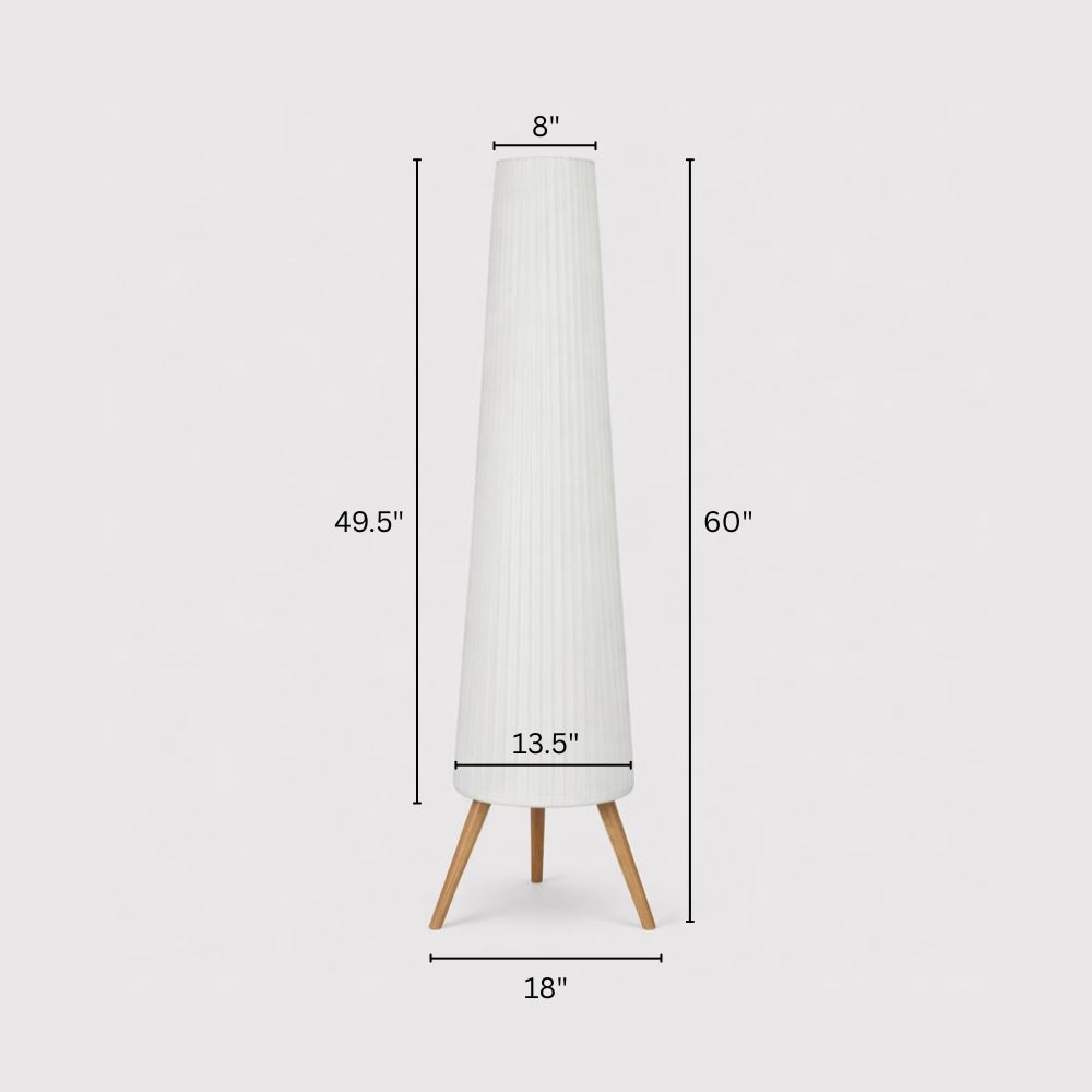 Floor Lamp Tripod Wood Adjustable Brightness Nordic Style | Nardivo