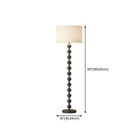 Floor Lamp Walnut Metal with Fabric Shade Modern Interior | Floramp