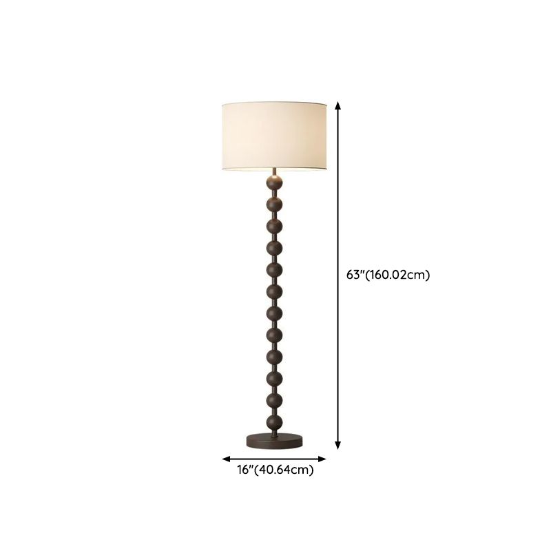 Floor Lamp Walnut Metal with Fabric Shade Modern Interior | Floramp