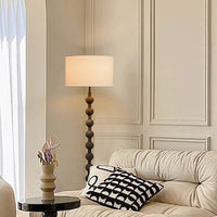 Floor Lamp Walnut Metal with Fabric Shade Modern Interior | Floramp