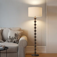 Floor Lamp Walnut Metal with Fabric Shade Modern Interior | Floramp