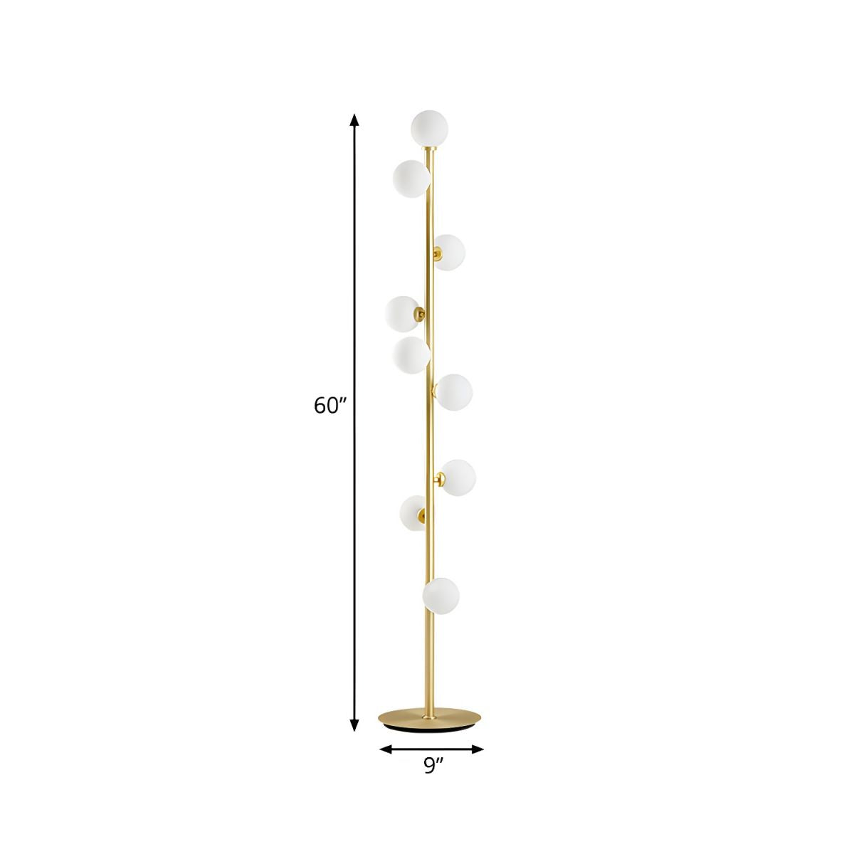 Floor Lamp White Glass 9 Light Reading Design | Orbino