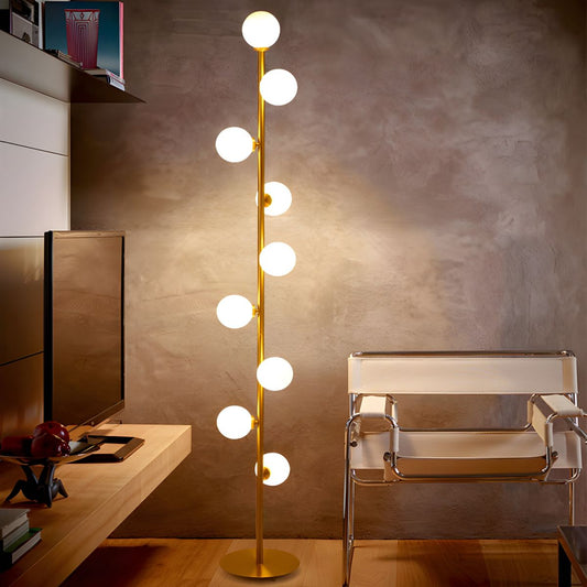 Floor Lamp White Glass 9 Light Reading Design | Orbino
