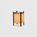 Floor Lamp Wood Grid with Fabric Shade Wabi Sabi Style | Ramiko