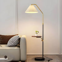 Floor Lamp with Black Tray Table Modern Style | Tenaro