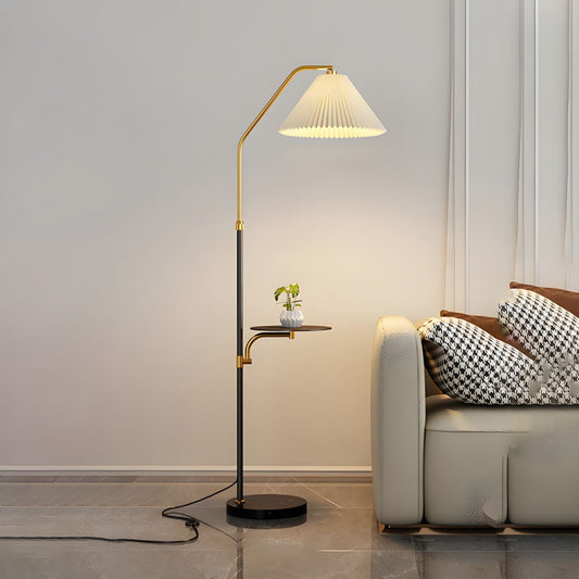 Floor Lamp with Black Tray Table Modern Style | Tenaro