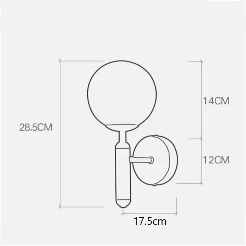 Wall Light Frosted Globe in Modern Minimalist Style | Lumevo