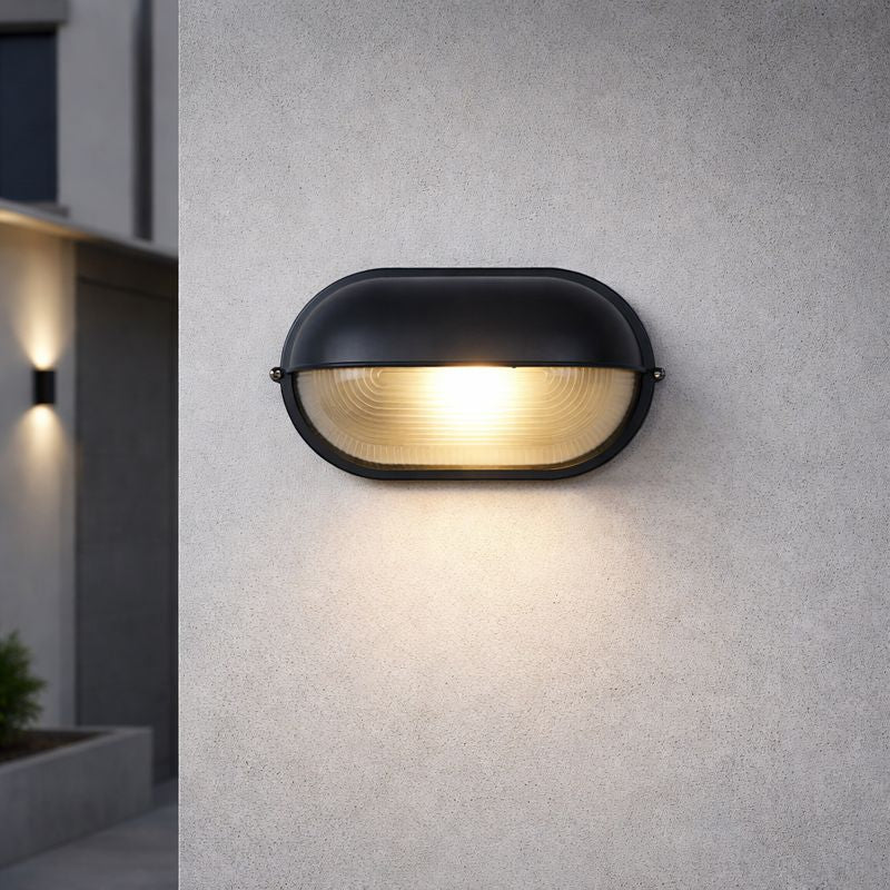 Industrial Metal Glass Wall Light Outdoor | Nautica