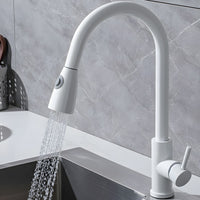 Kitchen Faucet Pull Spray High Arch Swivel Modern | Aquviro