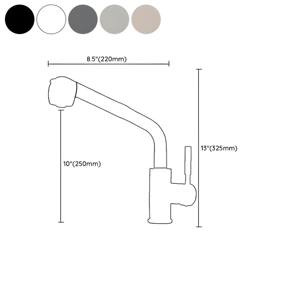 Kitchen Faucet Pull Spray High Arch Swivel Modern | Aquviro