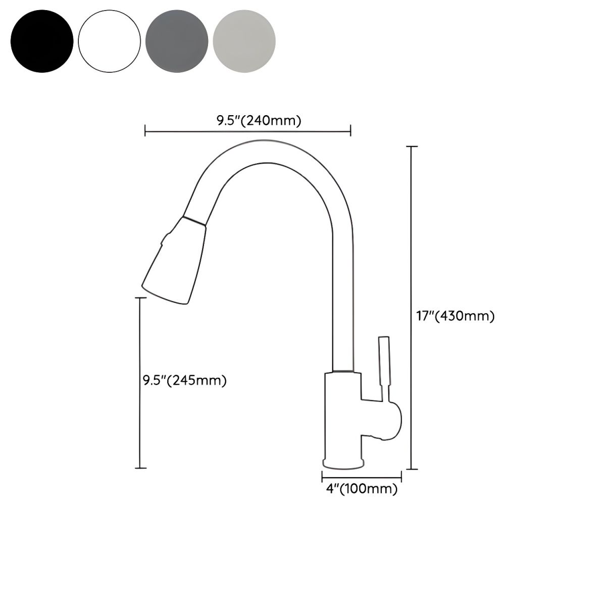Kitchen Faucet Pull Spray High Arch Swivel Modern | Aquviro