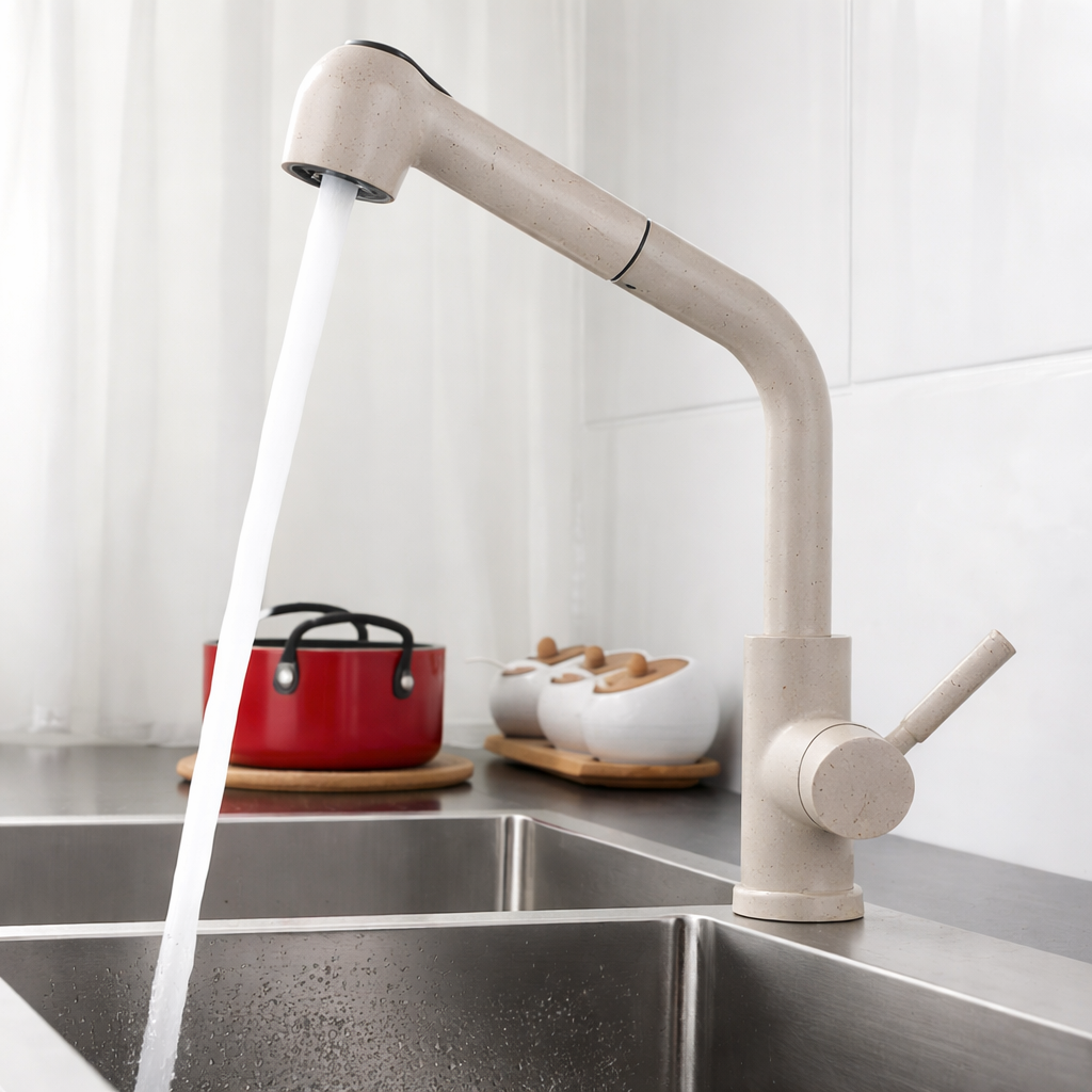 Kitchen Faucet Pull Spray High Arch Swivel Modern | Aquviro