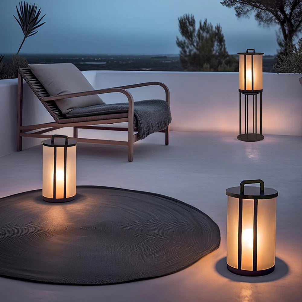 Modern Acrylic Outdoor Lantern Pillar Light | Lunavo