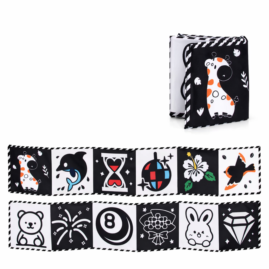 Montessori Toy High Contrast Baby Sensory Cloth Book | Luminiq