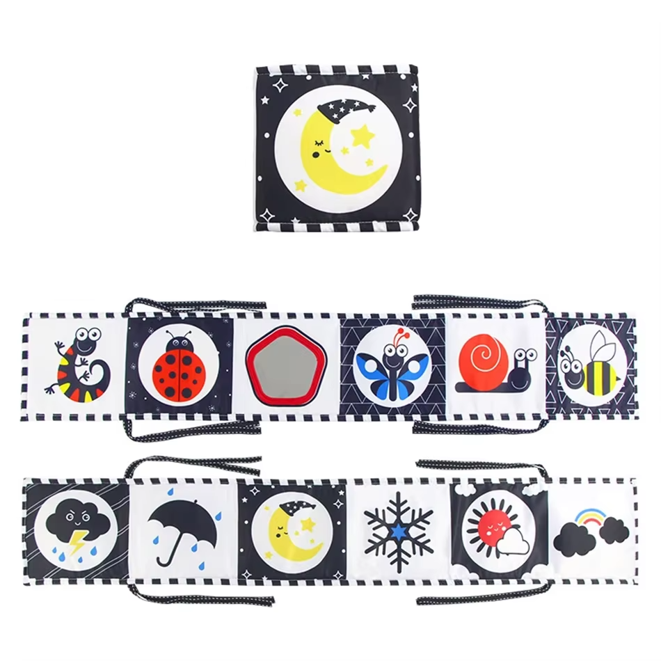 Montessori Toy High Contrast Baby Sensory Cloth Book | Luminiq