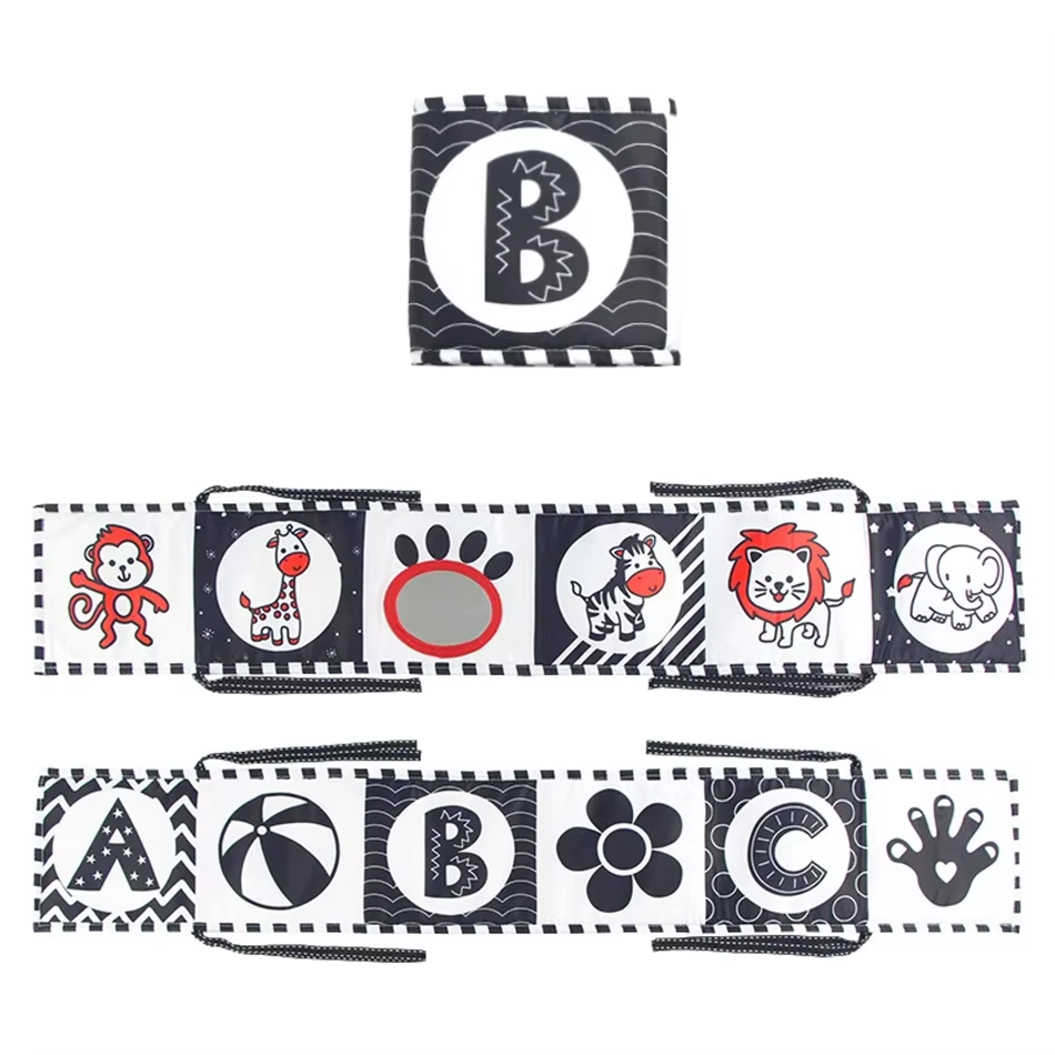 Montessori Toy High Contrast Baby Sensory Cloth Book | Luminiq