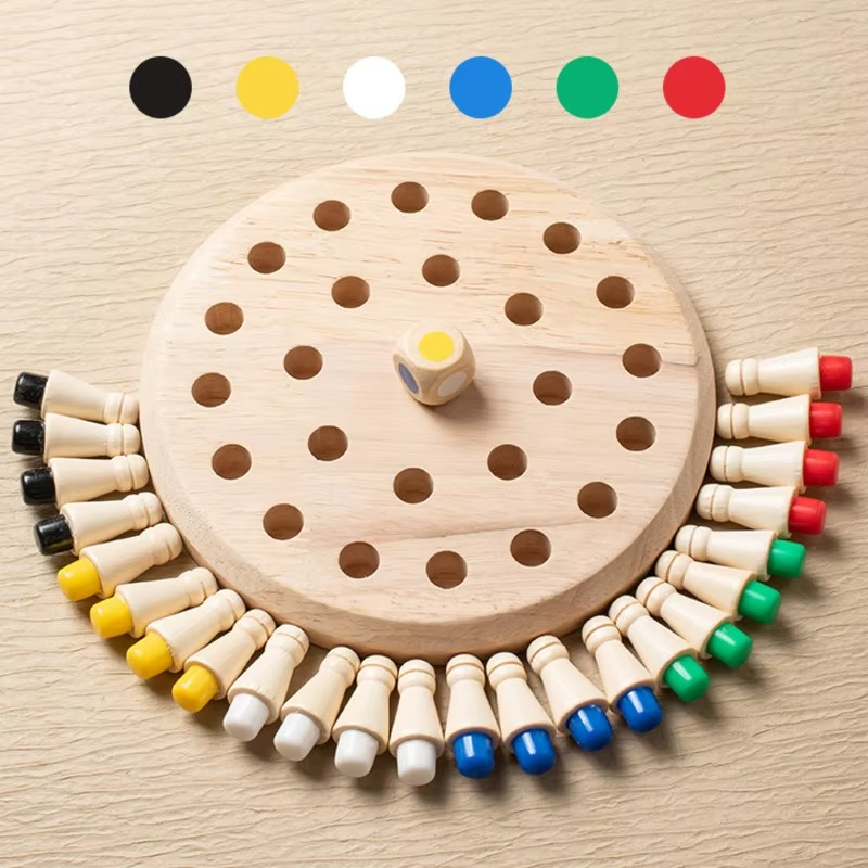Montessori Toy Wooden Memory Board Game | Colurox