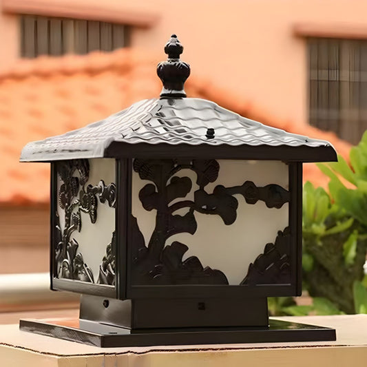 Outdoor Light Aluminium Pillar Lamp Cube Design | Terivo
