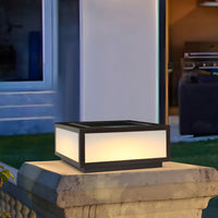 Outdoor Light Black Solar LED Pillar Acrylic Shade | Fivaro