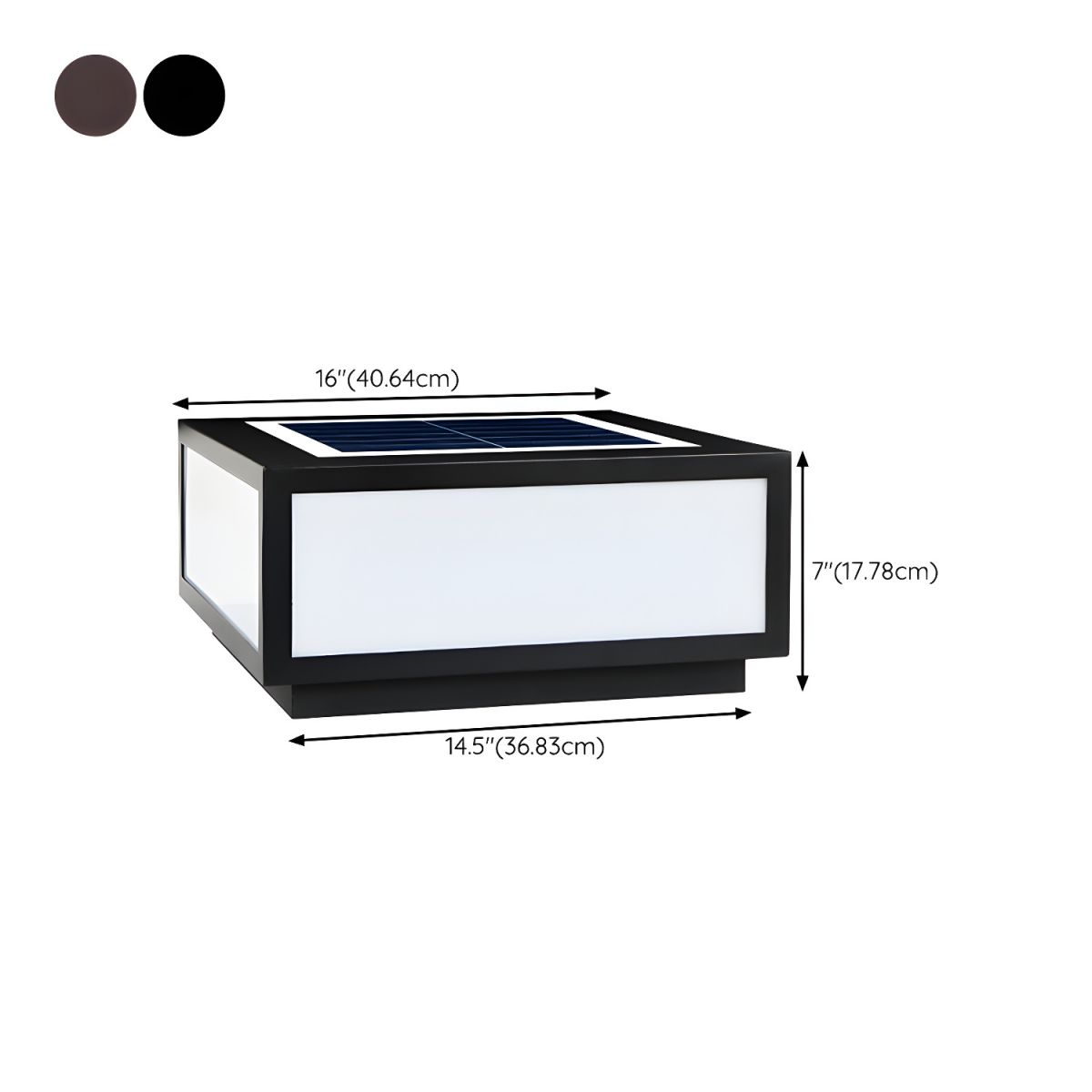 Outdoor Light Black Solar LED Pillar Acrylic Shade | Fivaro