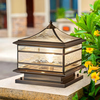 Outdoor Light Brass Square with Glass Shade | Sivora