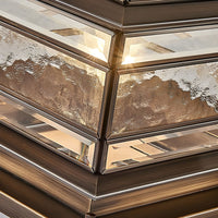 Outdoor Light Brass Square with Glass Shade | Sivora