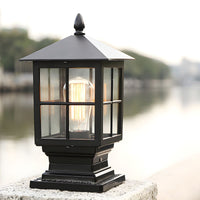 Outdoor Light Metal Lantern Post with Retro Design | Trelon