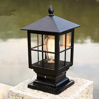 Outdoor Light Metal Lantern Post with Retro Design | Trelon