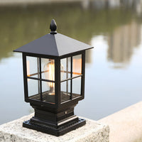 Outdoor Light Metal Lantern Post with Retro Design | Trelon