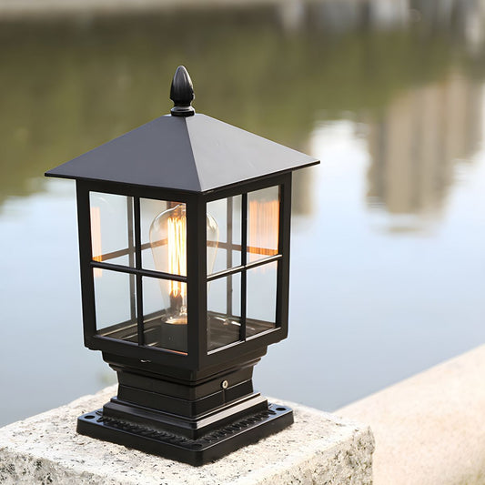 Outdoor Light Metal Lantern Post with Retro Design | Trelon