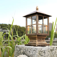 Outdoor Light Metal Lantern Post with Retro Design | Trelon
