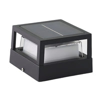 Outdoor Light Metal Solar Pillar in Modern Geometry | Cenvio