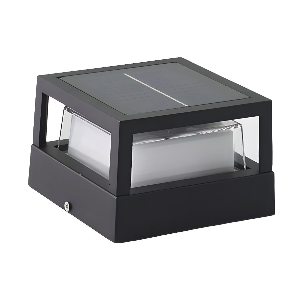 Outdoor Light Metal Solar Pillar in Modern Geometry | Cenvio