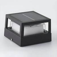 Outdoor Light Metal Solar Pillar in Modern Geometry | Cenvio