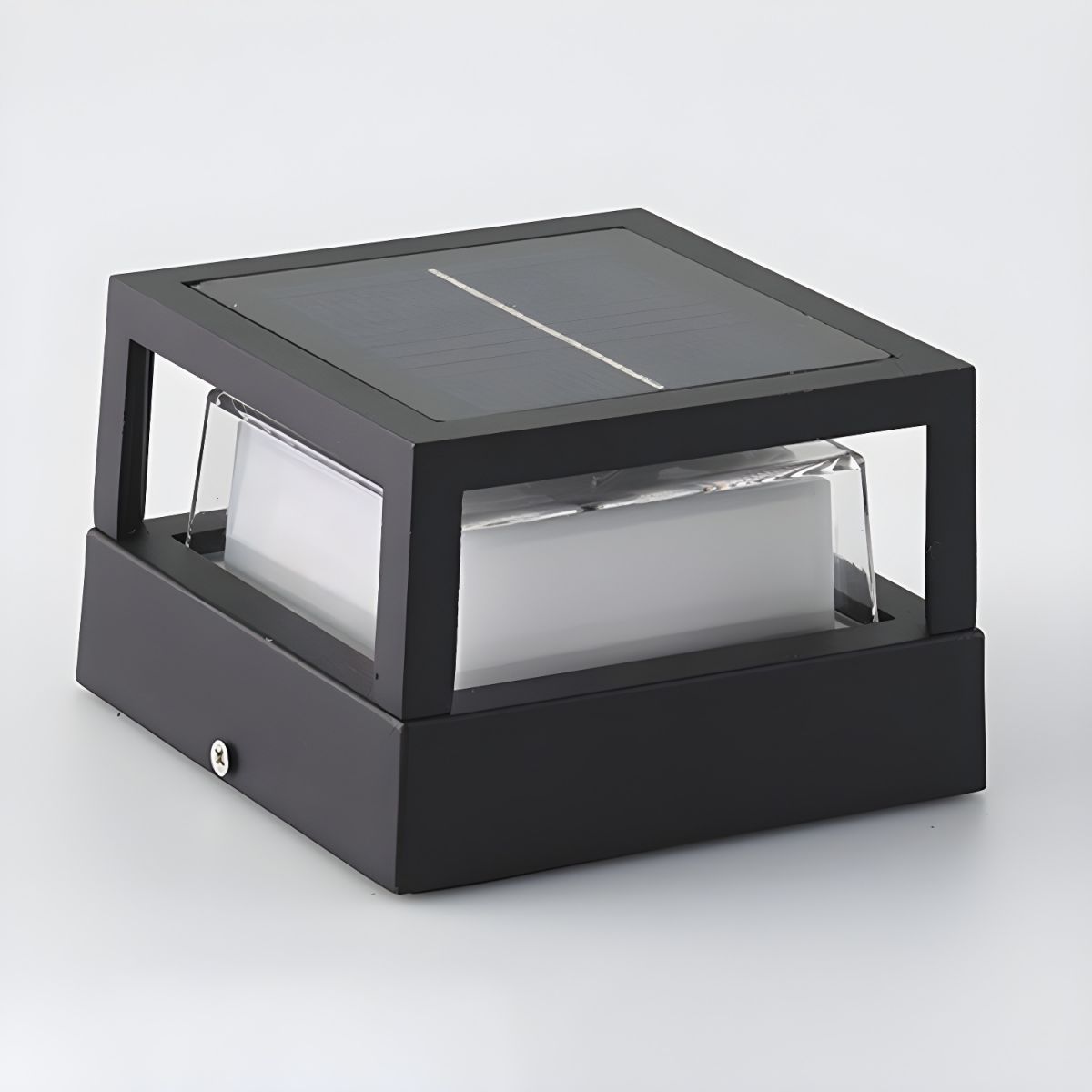 Outdoor Light Metal Solar Pillar in Modern Geometry | Cenvio