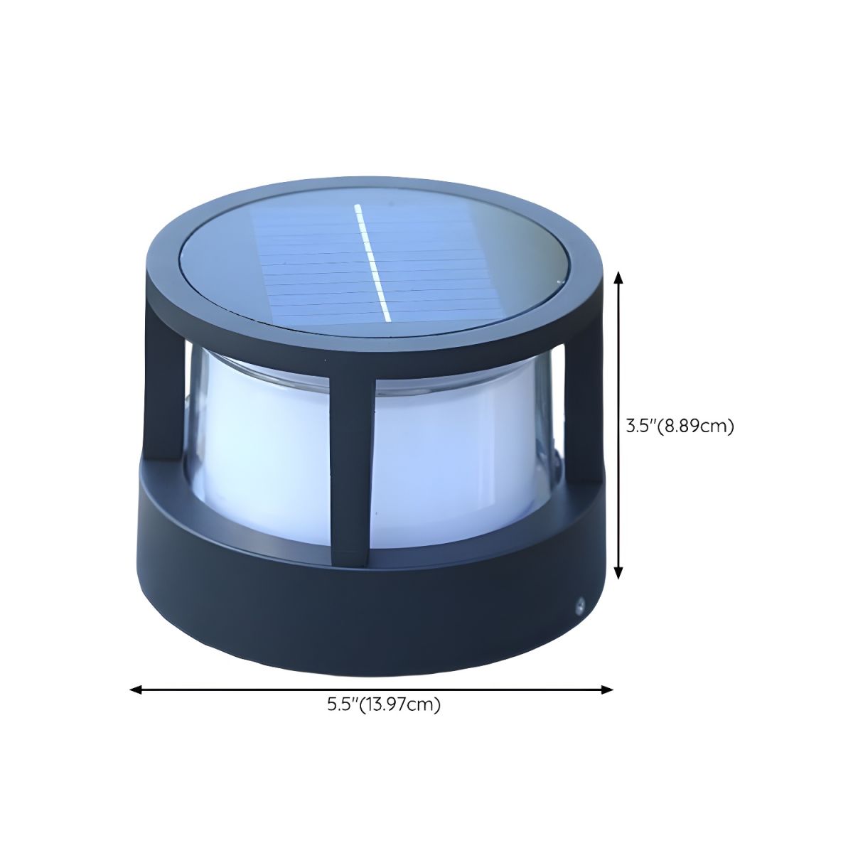 Outdoor Light Metal Solar Pillar in Modern Geometry | Cenvio