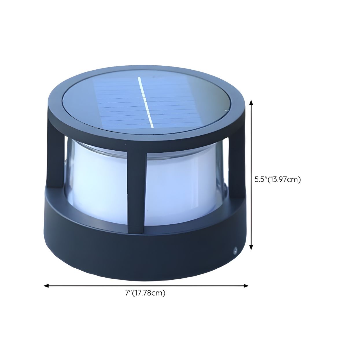 Outdoor Light Metal Solar Pillar in Modern Geometry | Cenvio