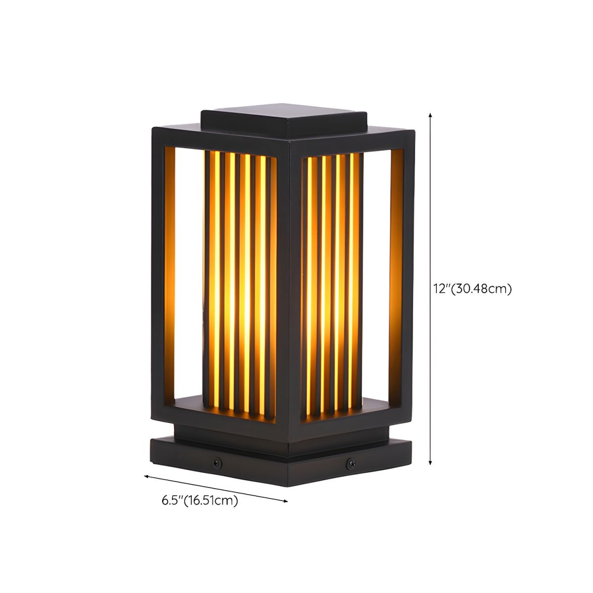 Outdoor Light Rectangle Pillar Lamp Black Modern | Mirova