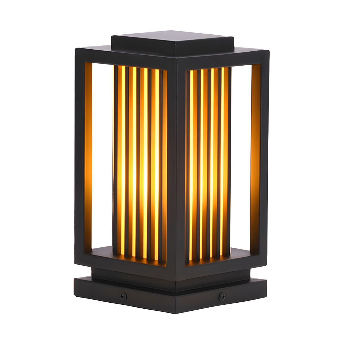 Outdoor Light Rectangle Pillar Lamp Black Modern | Mirova