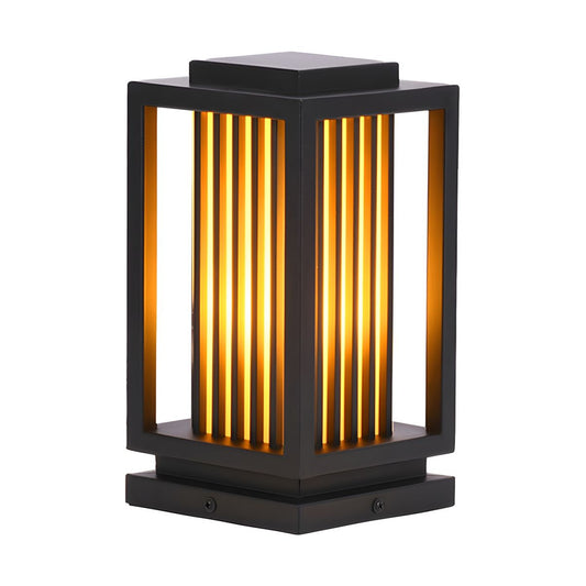 Outdoor Light Rectangle Pillar Lamp Black Modern | Mirova