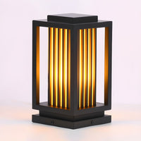 Outdoor Light Rectangle Pillar Lamp Black Modern | Mirova