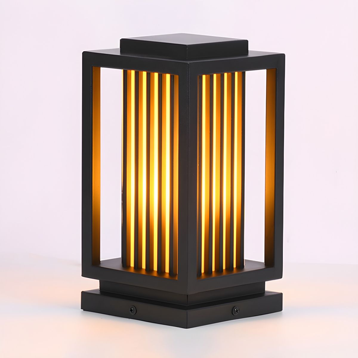 Outdoor Light Rectangle Pillar Lamp Black Modern | Mirova